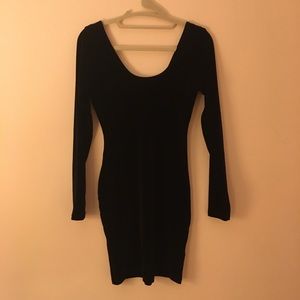 American apparel black velvet mini dress